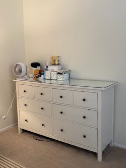 IKEA dresser with top glass