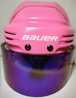 BAUER BHH2100 PINK SENIOR LARGE HOCKEY HELMET/VERBERO MIRRORED TINTED COLORSHIFTING VISOR!!! MINTY CONDITION! DON'T MISS OUT! 😱🏒🥅🏆💗🤍😍