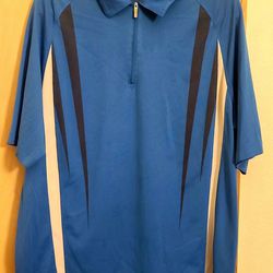Blue Large Nike Dri-FIT Collared Shirt