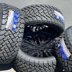 22” NEW Wheels Rims Tires GMC Sierra Yukon Chevy Silverado 1500 Tahoe Cadillac Escalade Chevrolet Denali Suburban Black Off-road 2024