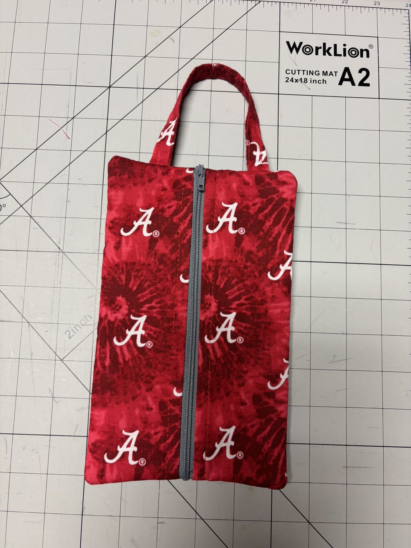 Double Sided Pouch With Two Zippers - Fully Lined - 8 1/2” X 5” - New