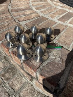 8 Nickel Door Knobs with screws