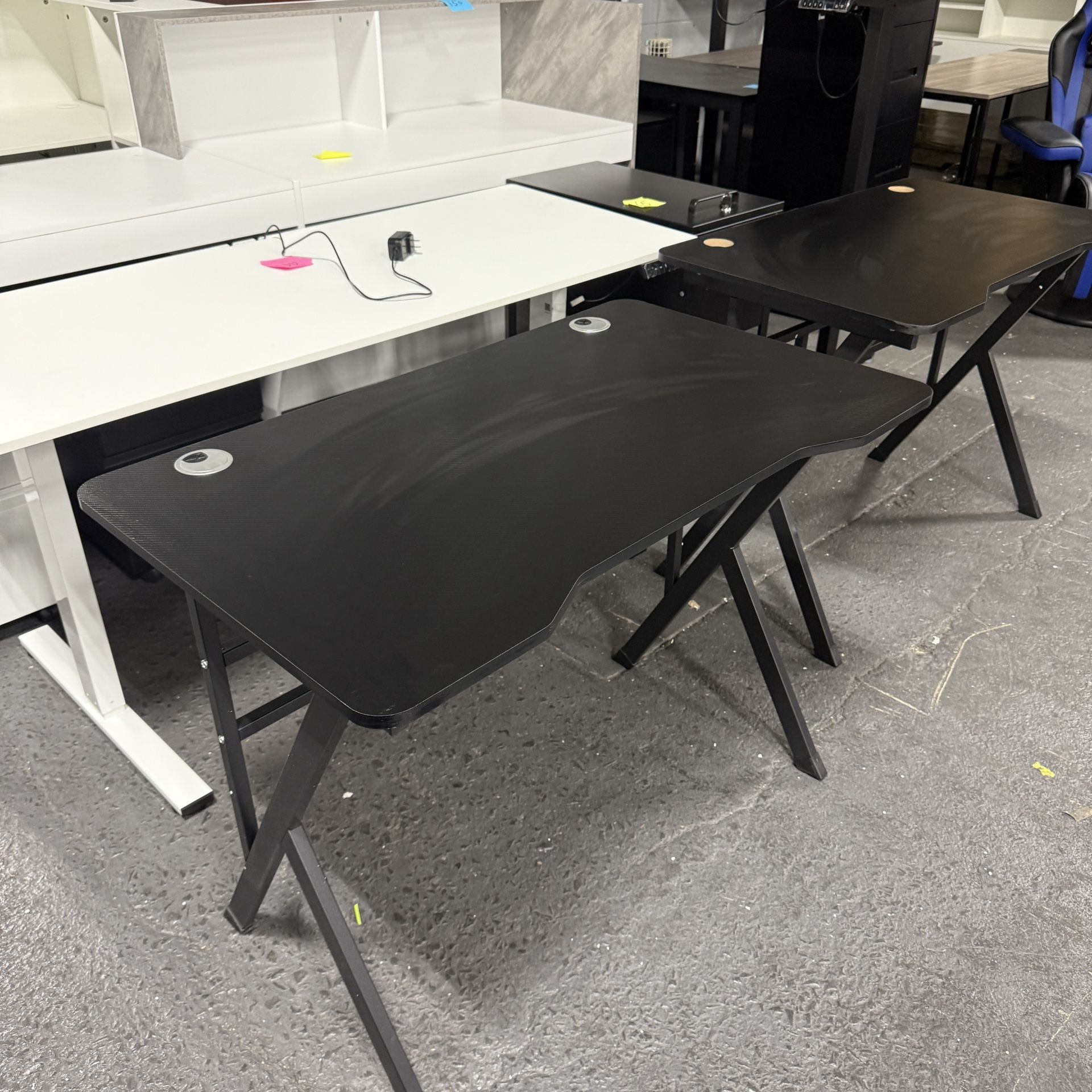 Portable Modern Computer Desk, Multifunctional Standing Laptop Table with Host Rack for Home Office Study room, Black