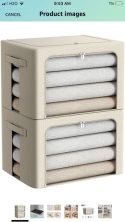 Large Storage Clothes Organizers - Closet, Under Bed Storage Closet Organizer, Container 2 Pk