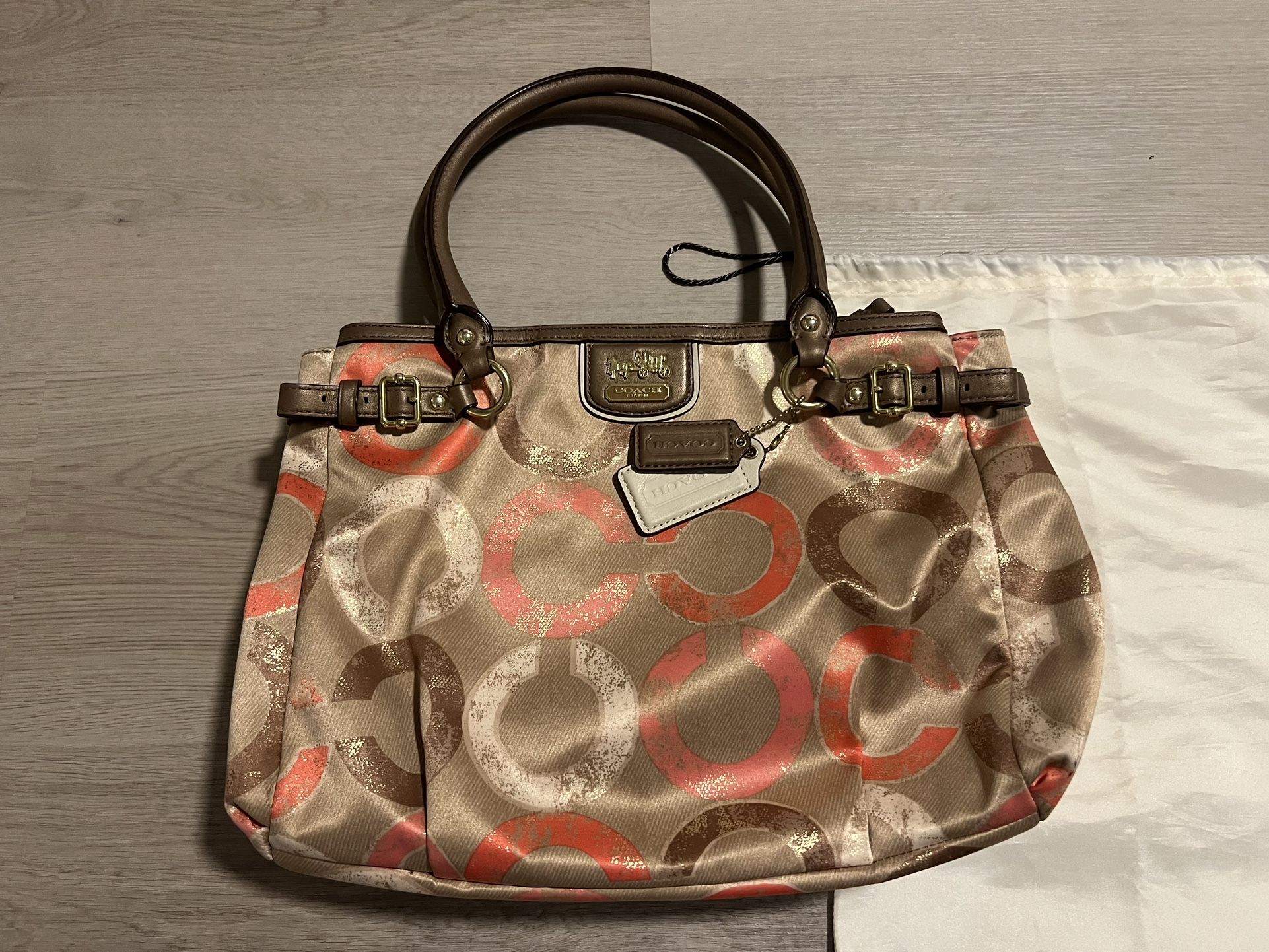 Coach Madison Metallica Op Art Carryall Leather Shoulder Bag
