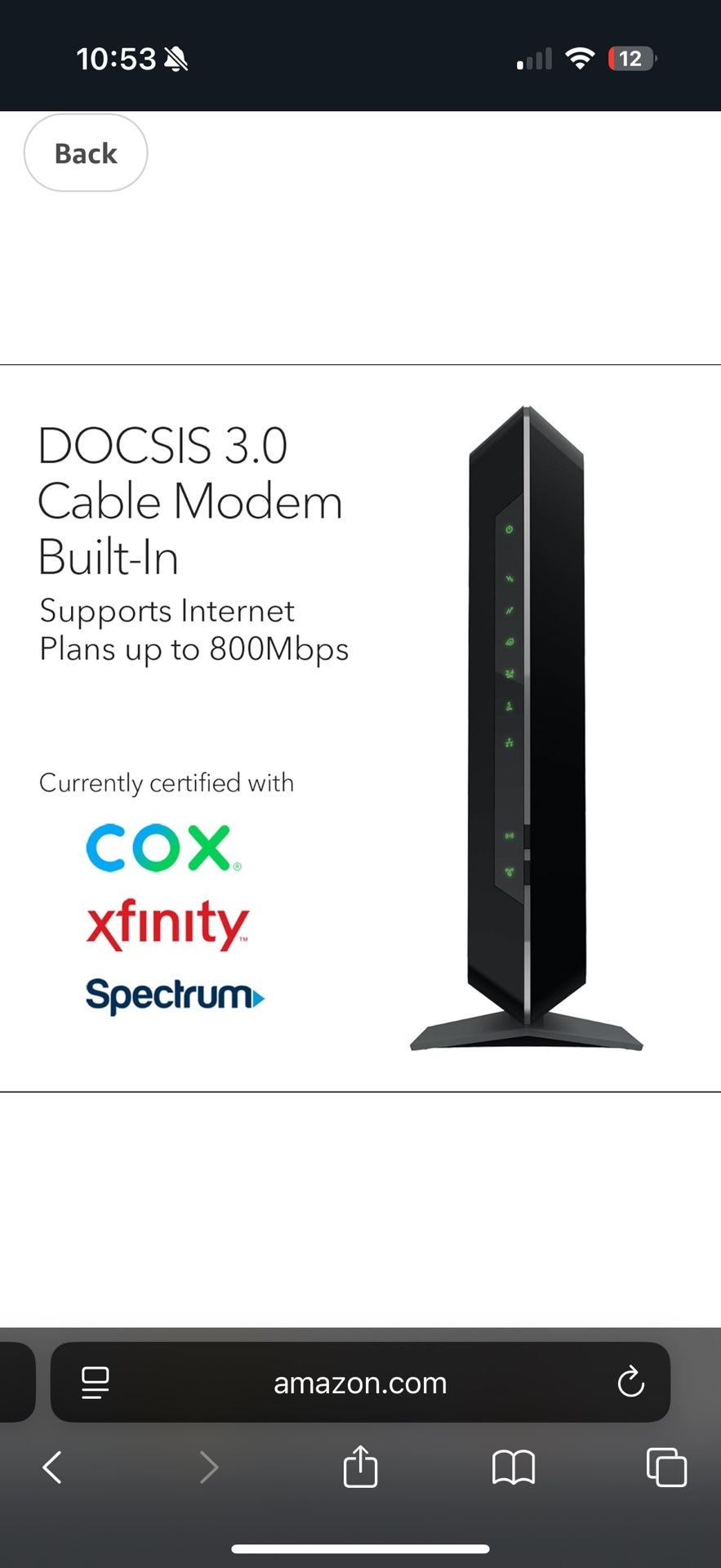 NETGEAR Cable Modem Router 2in1