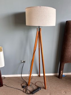 Wood Tripod Floor Lamp