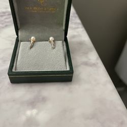 Vintage Gold And Pearl Small Hoop Earrings