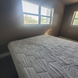 King size mattress, box springs and frame
