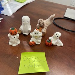 Vintage Halloween Ceramic Ghost Figures Bundle