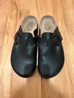 Black slip on Mules