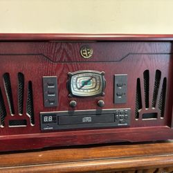 Phonograph With Record, CD Player And AM/FM