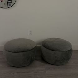 Pair of Storage Ottomans 