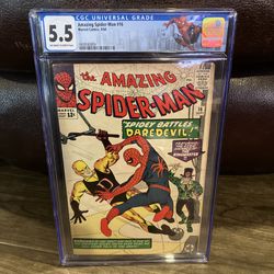 Amazing Spider-Man #16 CGC 5.5 Custom Label 1st Daredevil  Crossover 1964