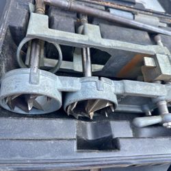 Weslock Door Lock Installation Jig Kit – Metal Hole Boring Jigs in Case – Vintage Used
