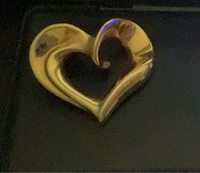 Solid 14K Gold Open Heart Pendant Charm - 2.2g Verified