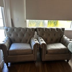 New Leather Roll Armed Chairs