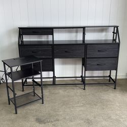 Set of dresser and nightstand with power outlets 