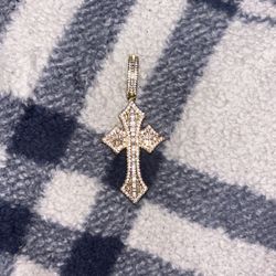 Hip-hop retro classic T-cut zircon cross pendant fashion men's necklace