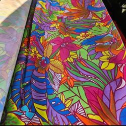 Vintage MCM 60s 70s Tropical Fabric Palm Springs 