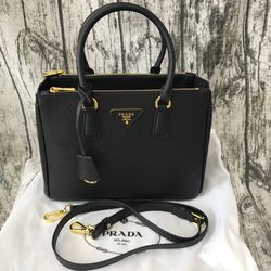 Authentic Prada Saffiano Small Executive Tote Bag Black (Nero