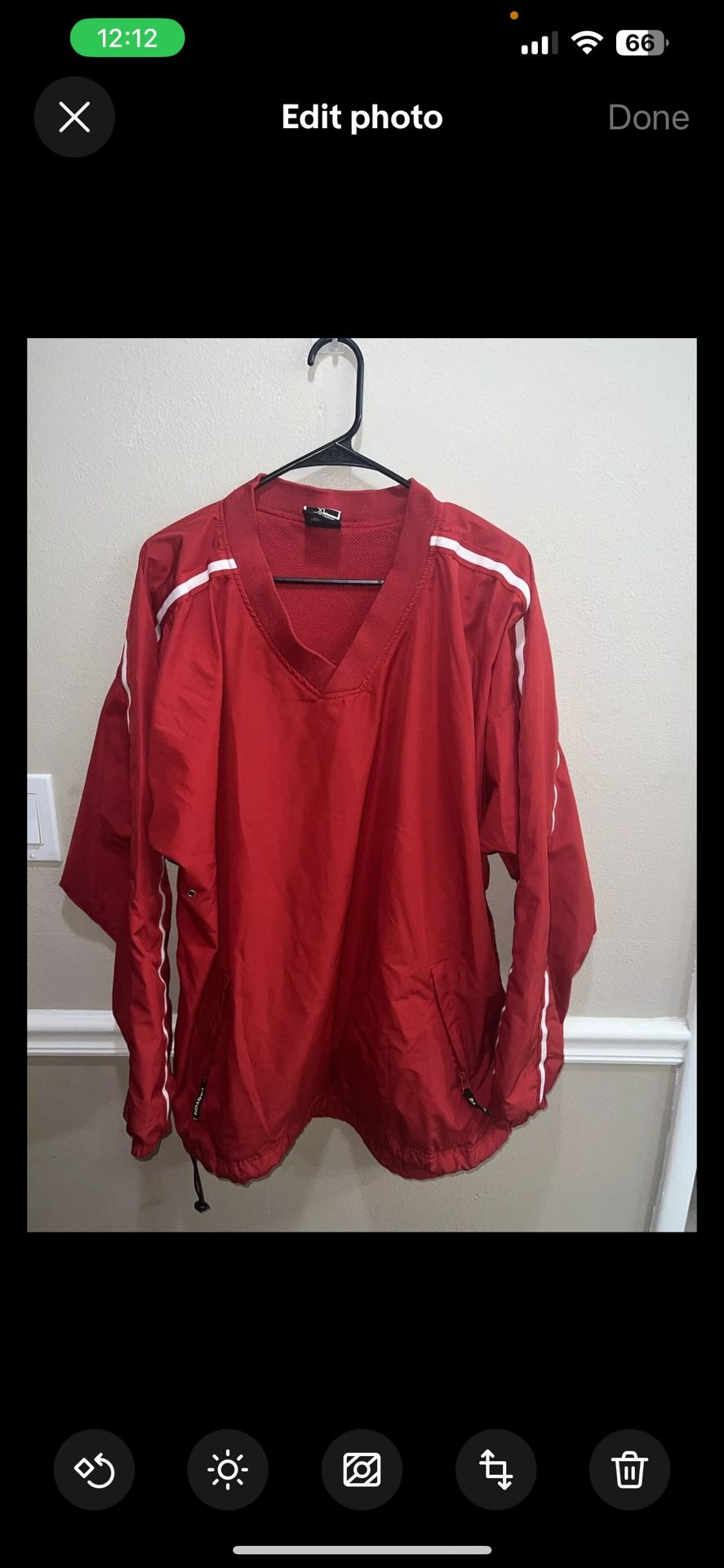 Easton Warm up Jacket Adult XL red Baseball Vented Windbreaker Casual Mens