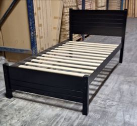 Twin Size Bed Frame Color Espresso Or White