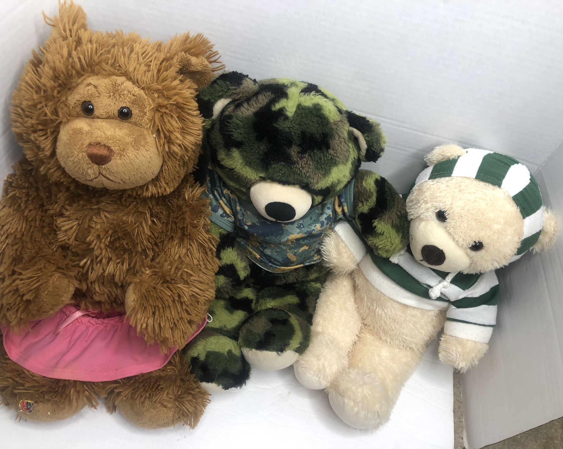 Lot of 3 Build a Bear BAB Plush Camo Hoodie