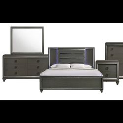 Queen Light Up Bedroom Set