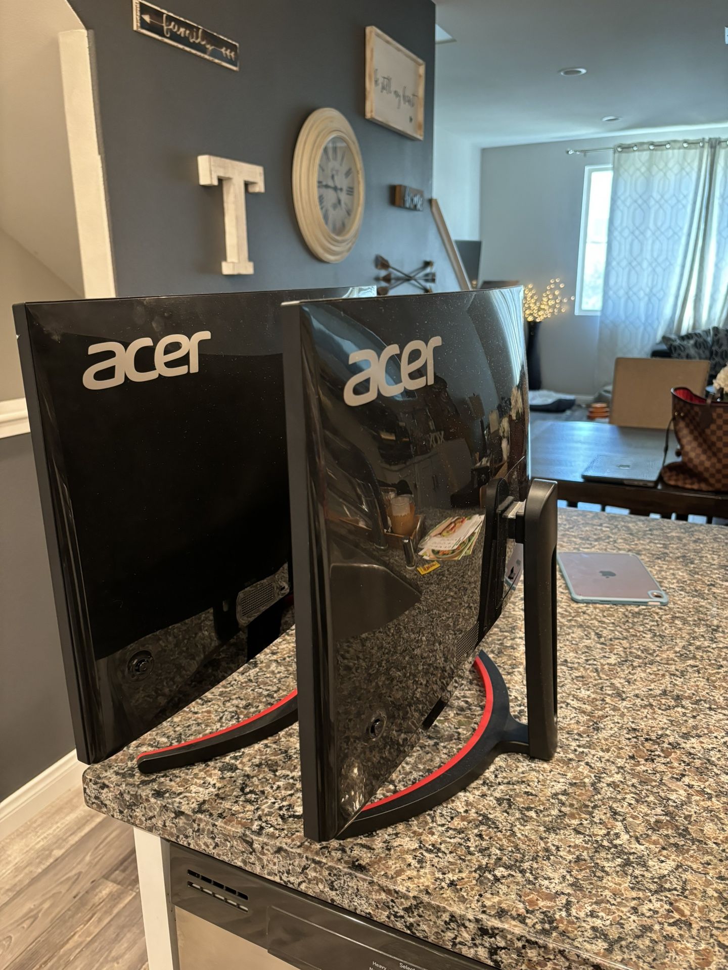 Two curved Acer monitors 