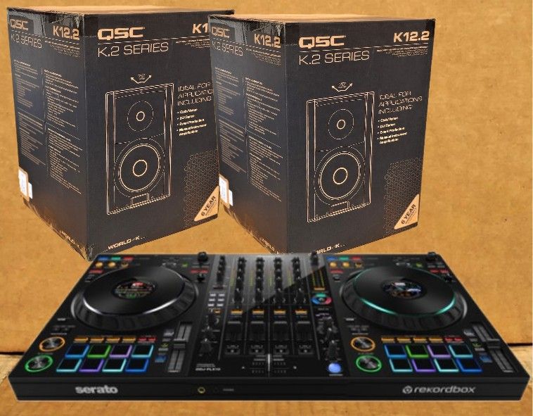 Pioneer DJ FLX10 4-Channel Mixer Rekordbox Serato Controller QSC K12.2 Powered Speaker 4000 W Package 🚨 Payment Options Available 🚨 No Credit Needed