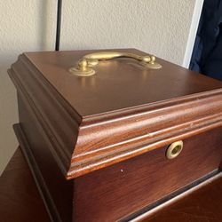 Small Wooden Jewelry Box 