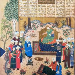KING YAZDJIRD / MUNZIR THE ARAB 1430 Original 50’s Vintage Fine Art Print Poster Persia / Persian Collectible Italy Italian Printed Ephemera HILLCREST