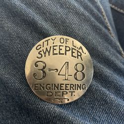 City of LA Sweeper Badge Vintage 