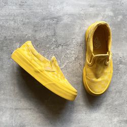 🔥Vans Kids Classic Checkerboard Slip On Yellow Shoes 11