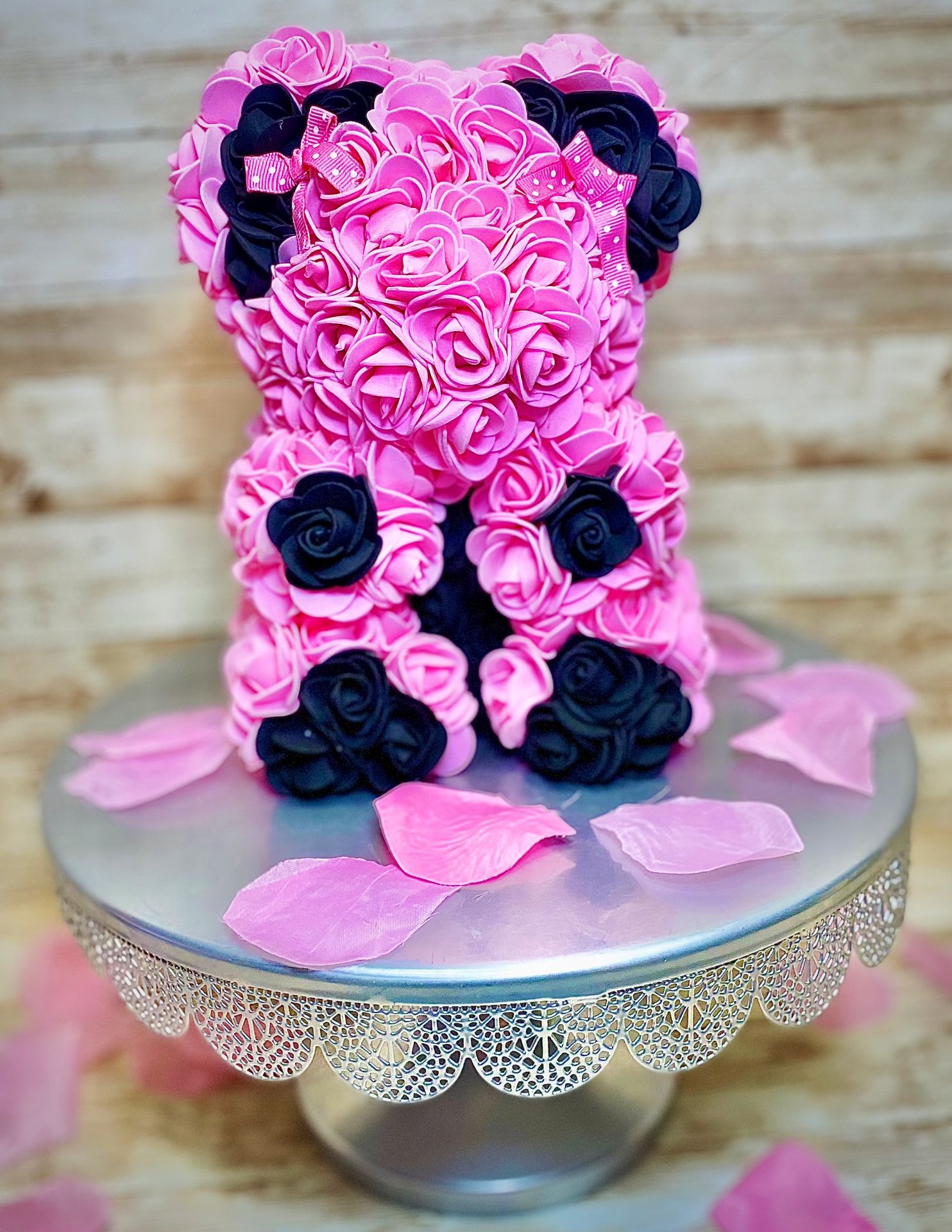 Pink & Black Rose Bear