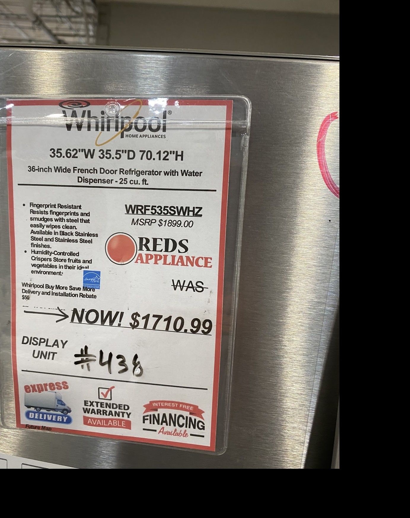 Whirlpool Stainless Steel French Door Fridge #438