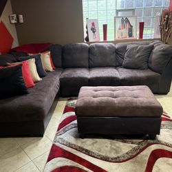 Sofa/Sectional Couch, Rug, Ottoman 