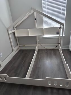 Twin Size Double Bed Frame with Lights