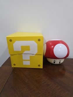 Super Mario Mushroom Bowl With Question Block Box