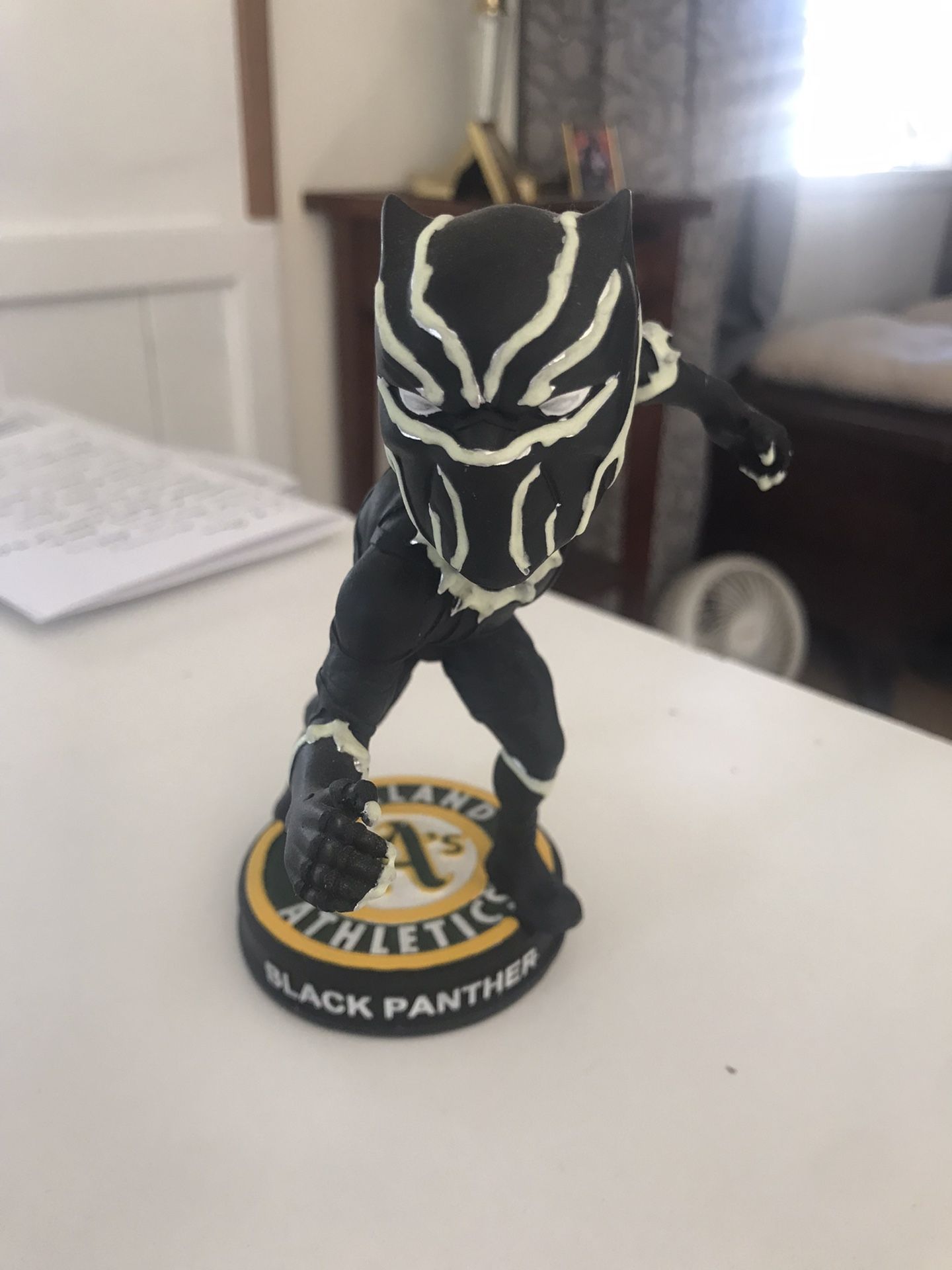 Black Panther Bubble head Oakland Athletes
