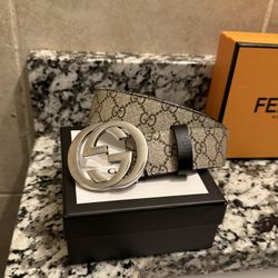 Gucci GG BELT WITH INTERLOCKING G BUCKLE