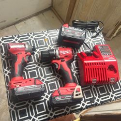 Used Like NEW* Milwaukee M18 Battery 5.0 And 18V Brushless Cordless Compact Drill/ Impact Combo Kit (2-Tool) (3692-22CT)