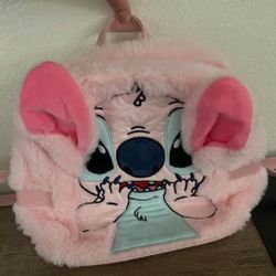 Pink plush character backpack