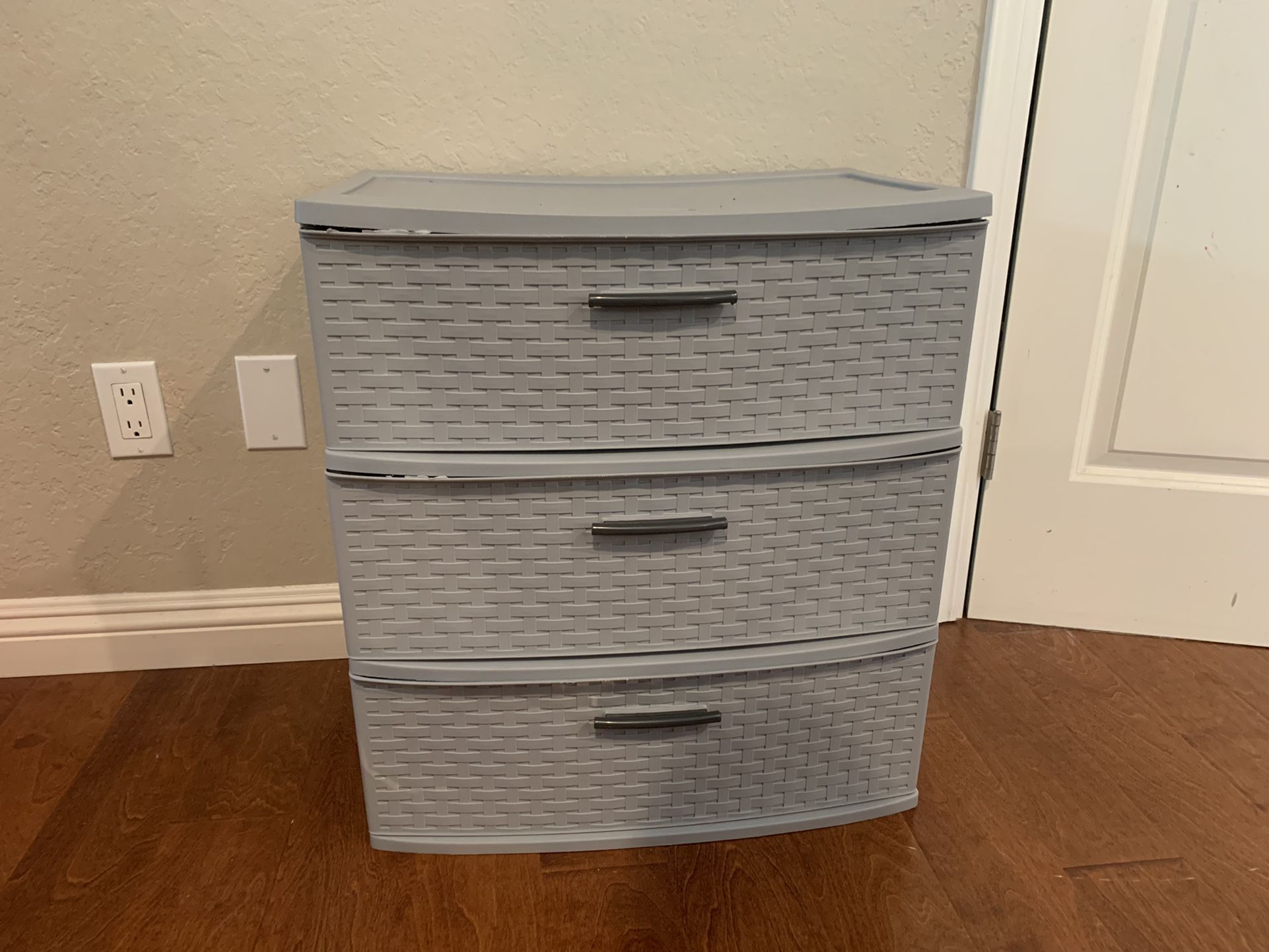 Sterilite 3 Drawer Wide Weave Tower Plastic Grey