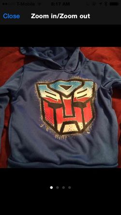 Boys transform hoody size 4