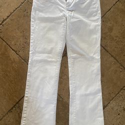 Michael Kors White Straight Leg Jeans Zippered Back Pockets 2P Cotton