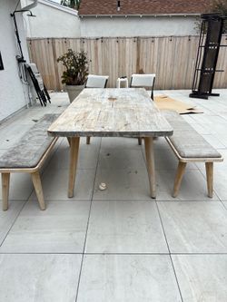 Dining table and 2 benches