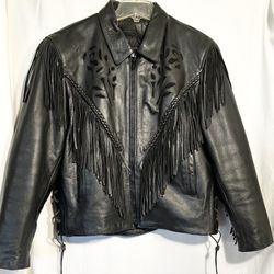 WOMENS XL HEAVY LEATHER MOTORCYCLE JACKET