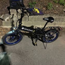 Big Tire Electric Folding E-Bike “Blue Rims”